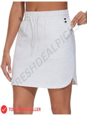 Women's Sweat Skirt Drawstring Jersey Skirt with Pockets